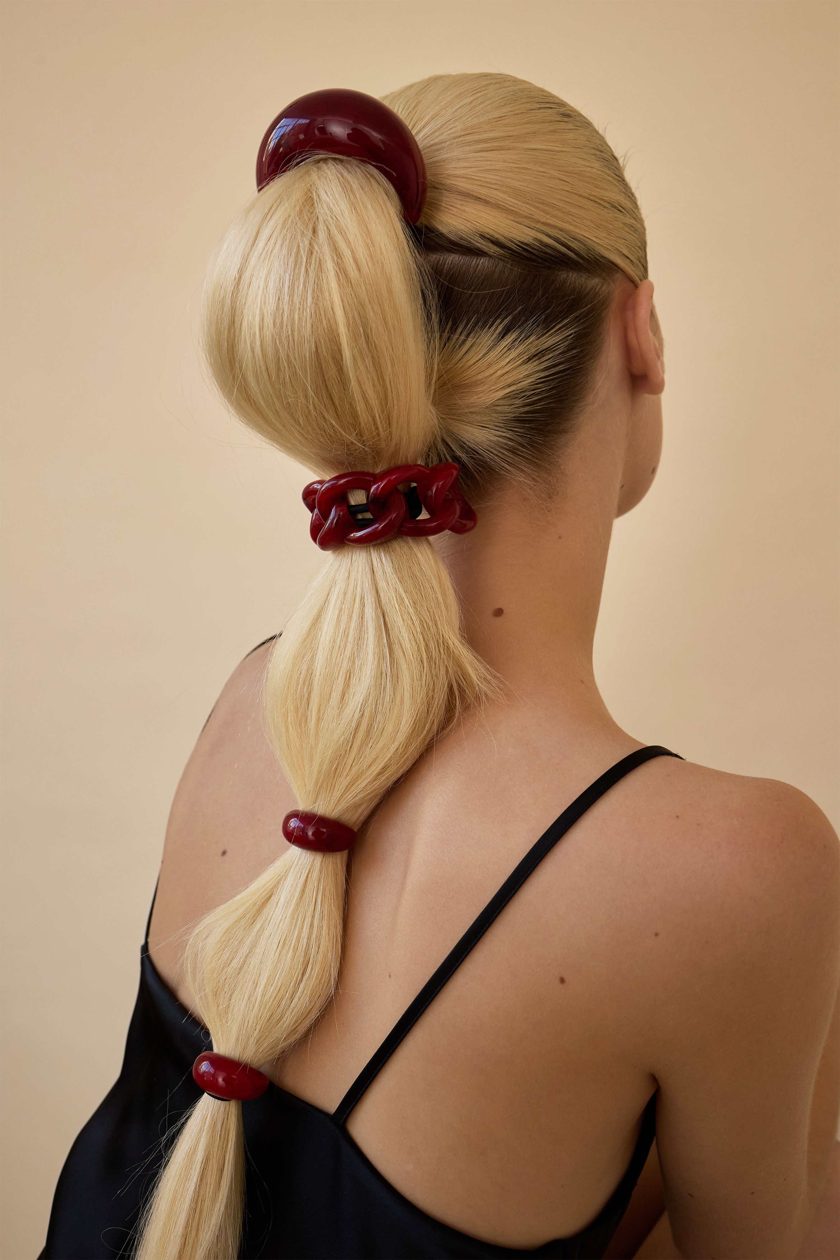 Red Marble Dome Pony Cuff