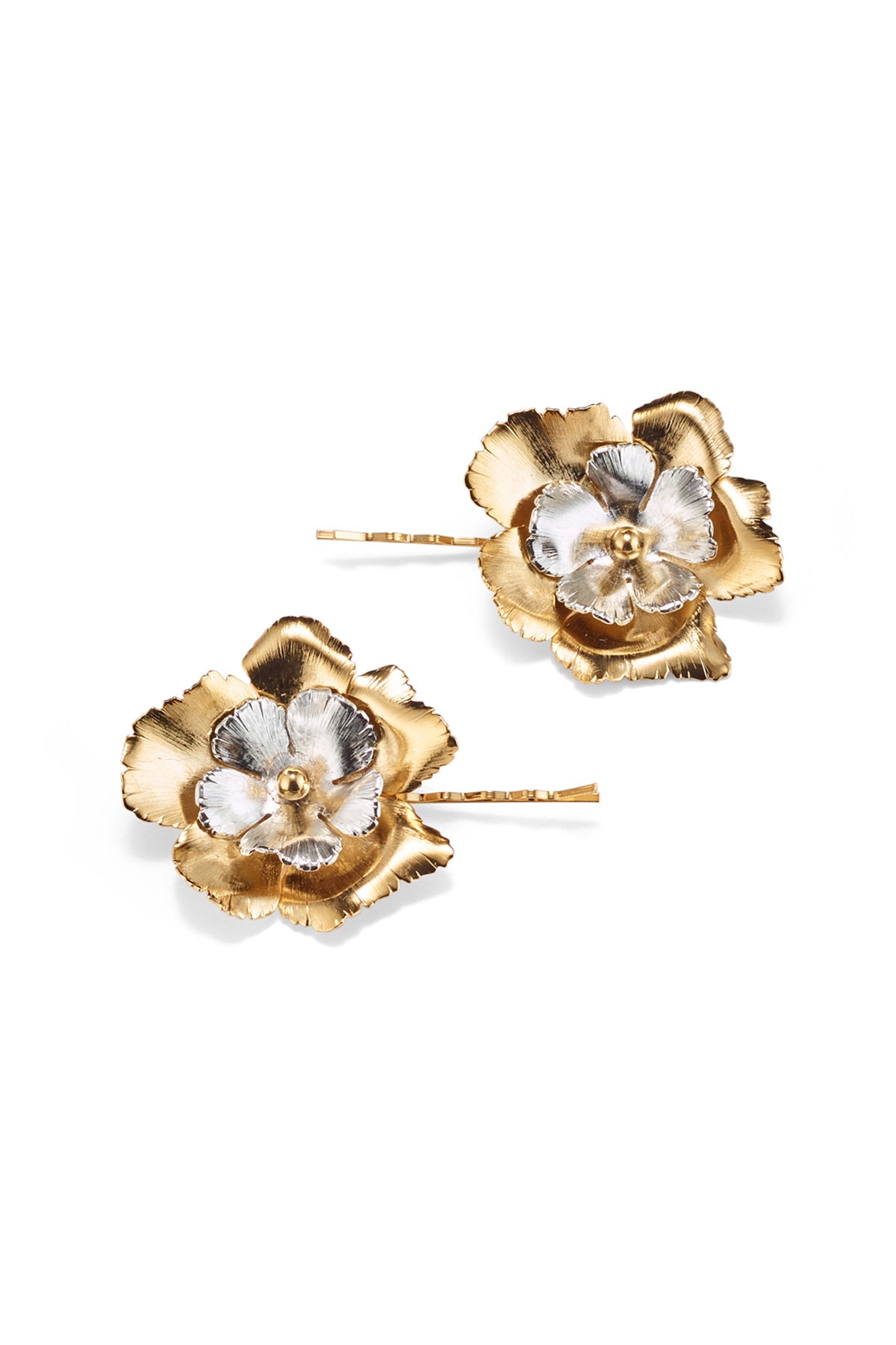 Eden Floral Mixed Metal Bobbi Pin Set of 2
