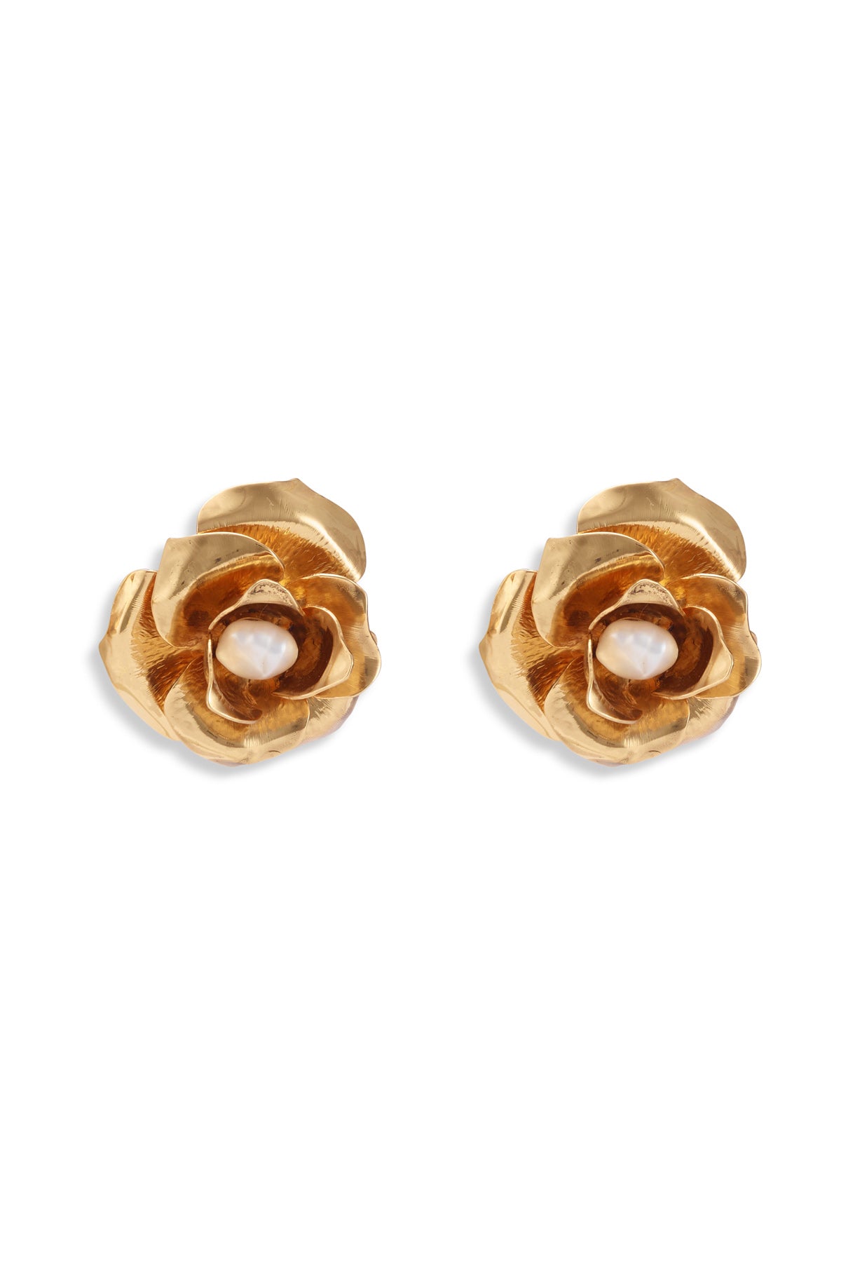 Ivy Pearl Button Earrings