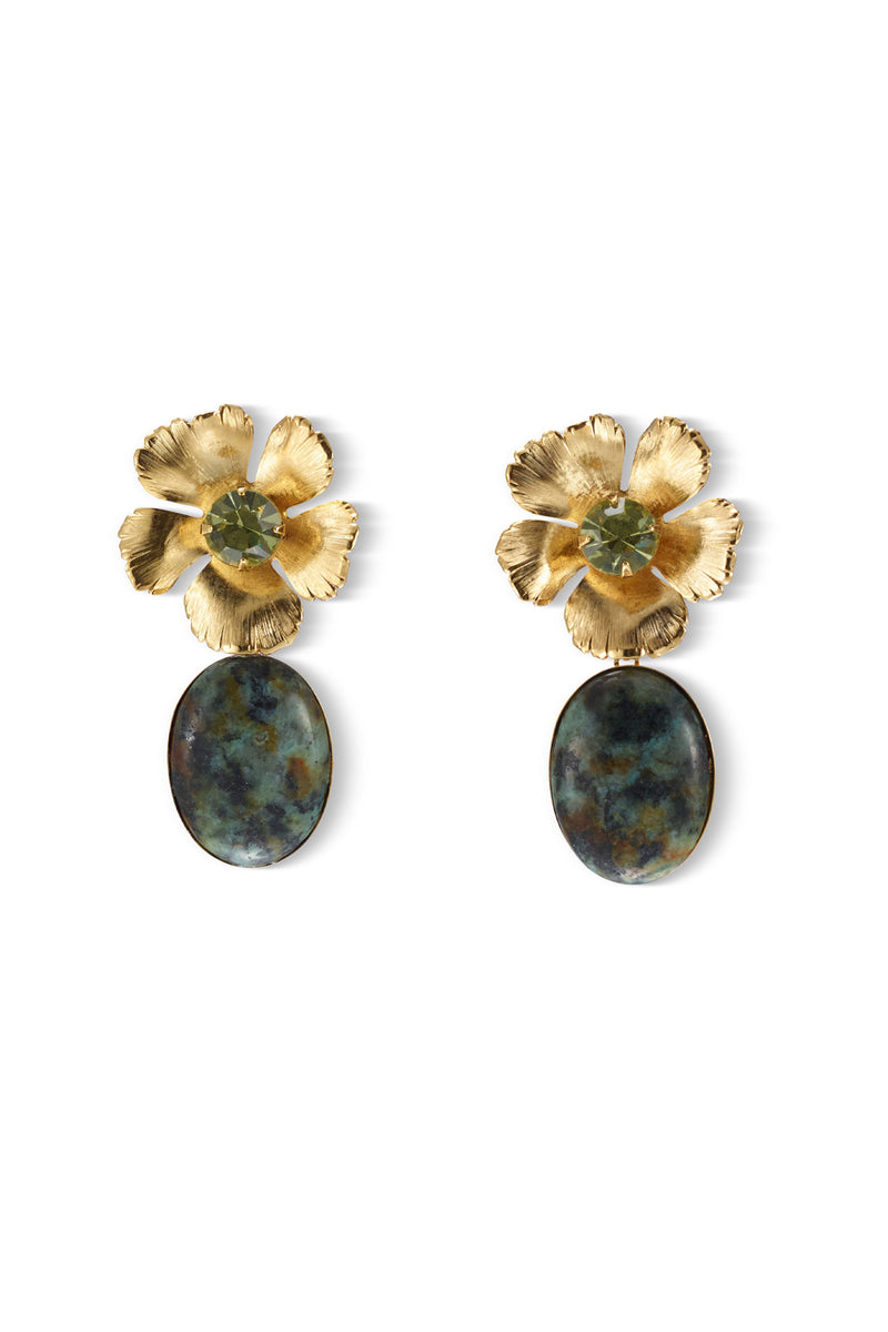 Eden Crystal and Stone Drop Earrings