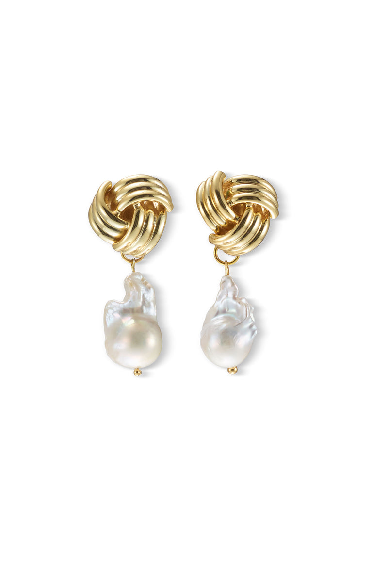Drea Knot Freshwater Pearl Drop Earrings