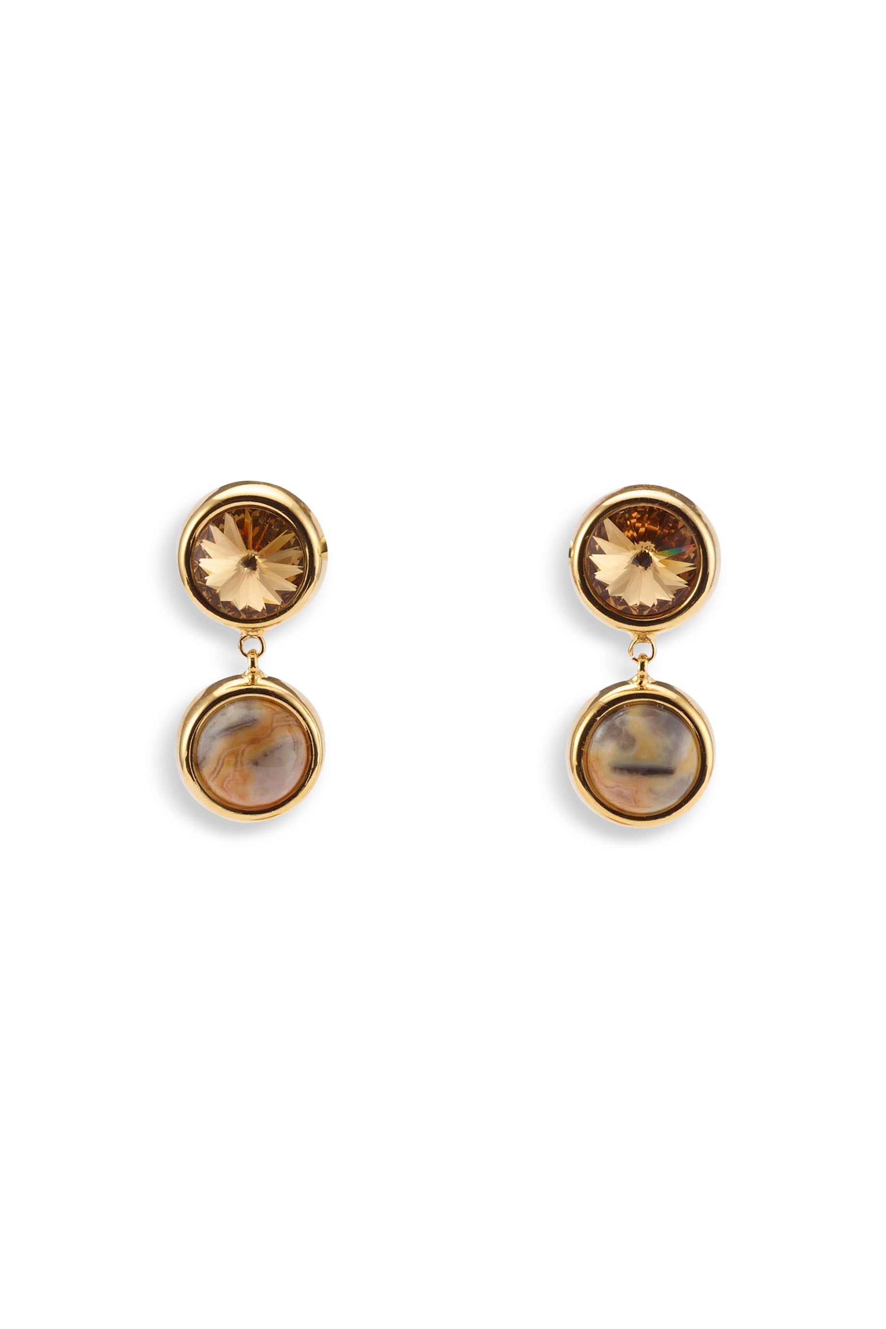 Clare Crystal and Stone Drop Earrings
