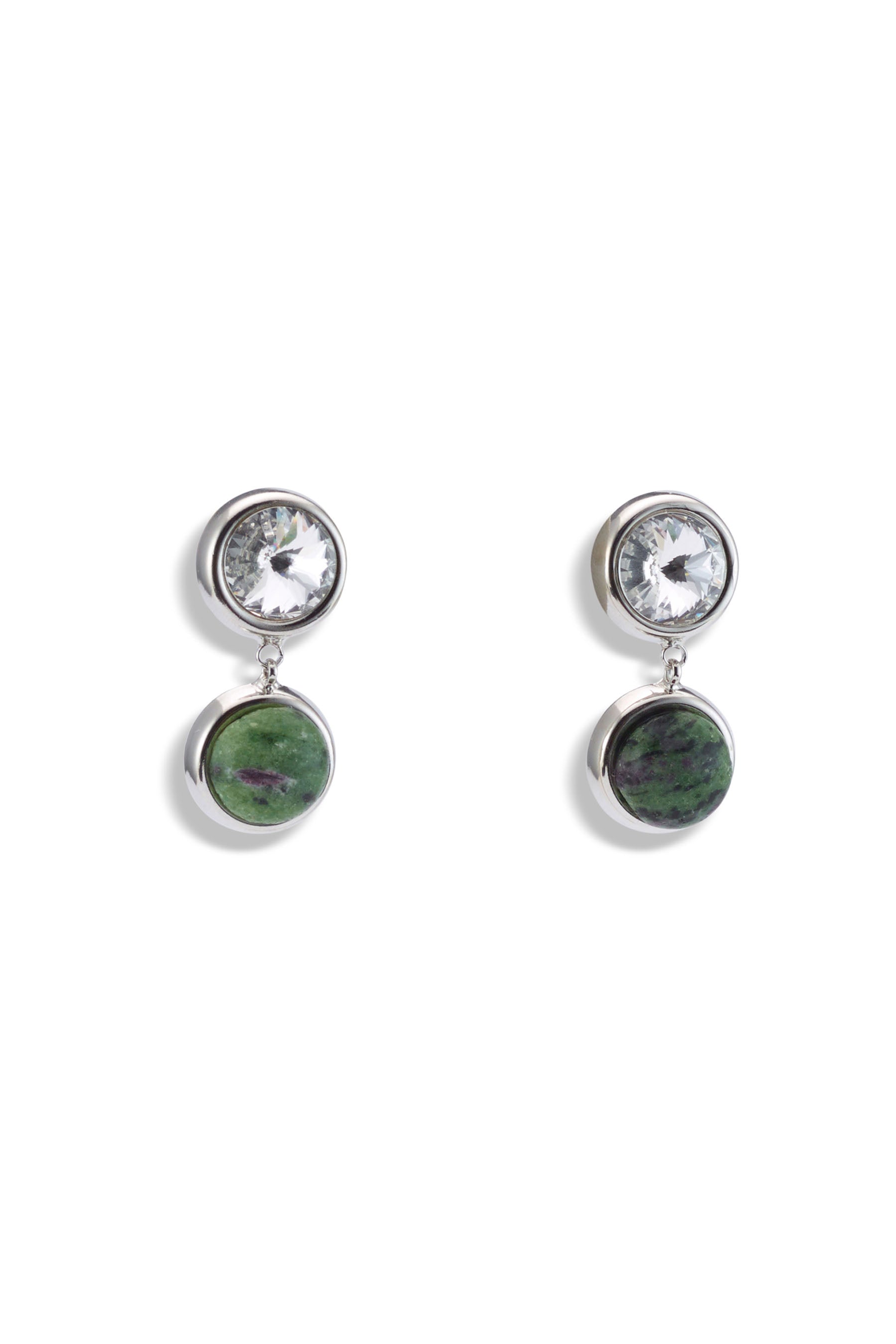 Clare Crystal and Stone Drop Earrings