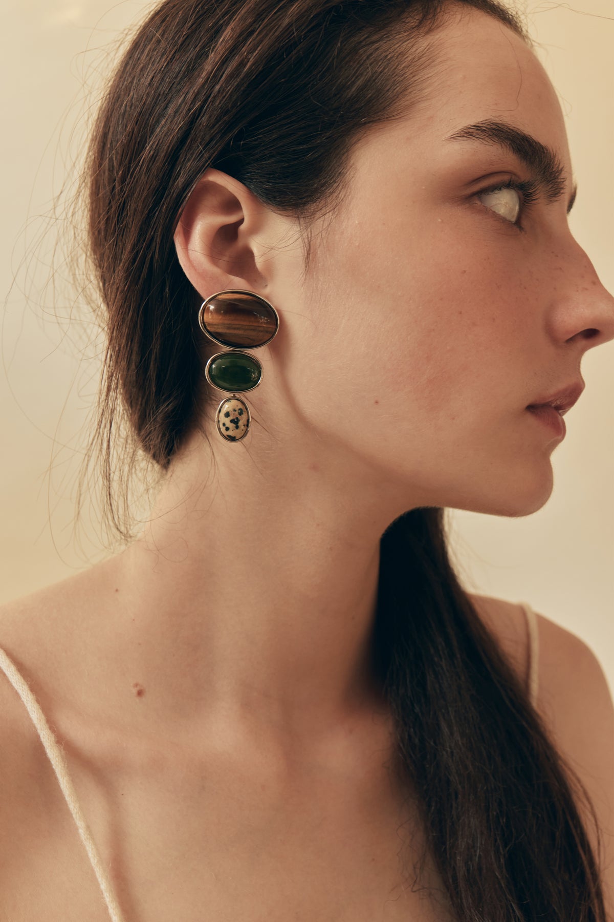 Oversized Vega Stone Linear Earrings