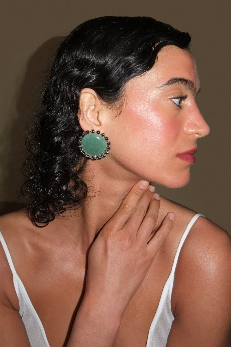 Lina Ballchain Button Earrings