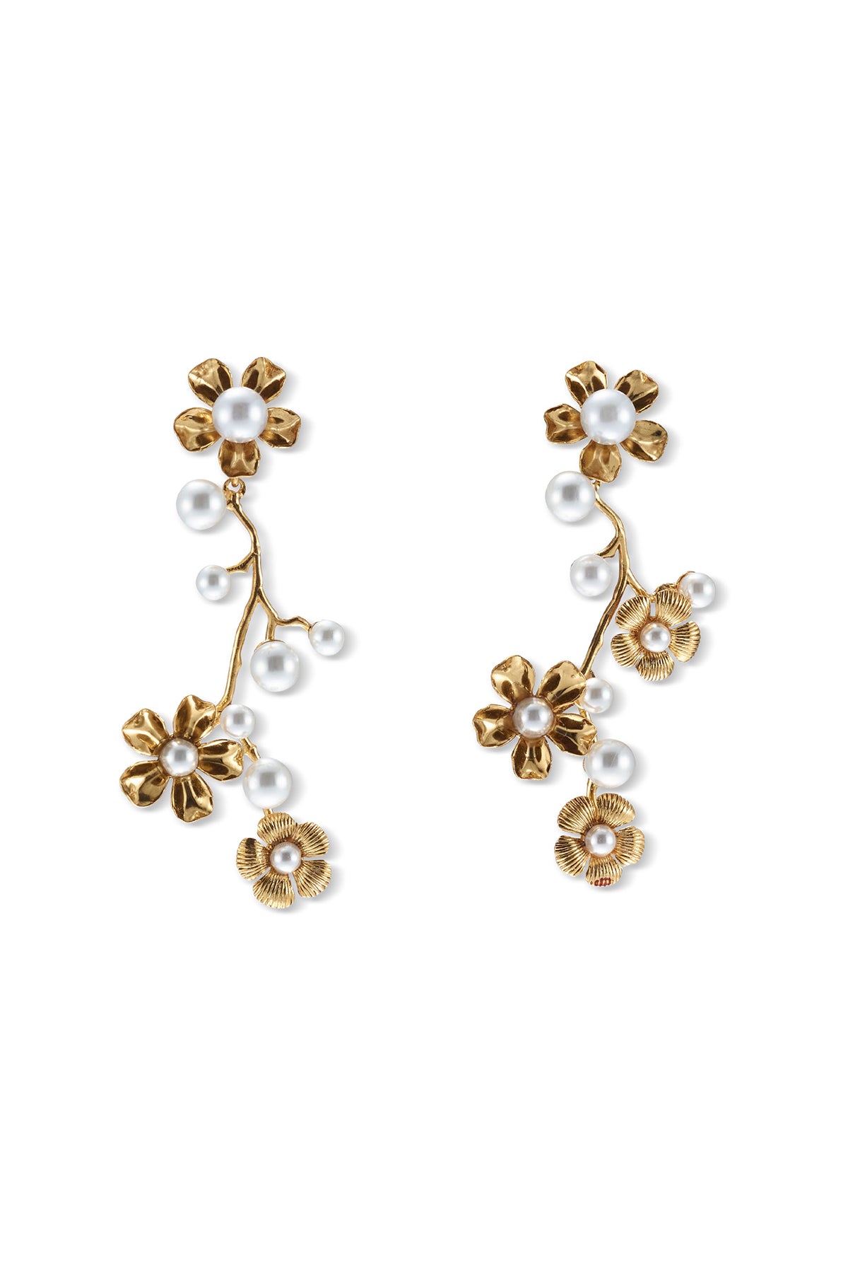 Brynn Floral Pearl Linear Earrings