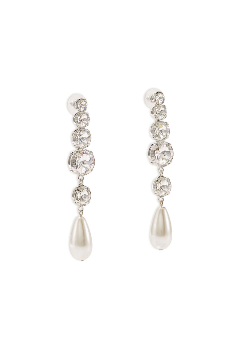 Athena Pearl and Crystal Drop Earrings