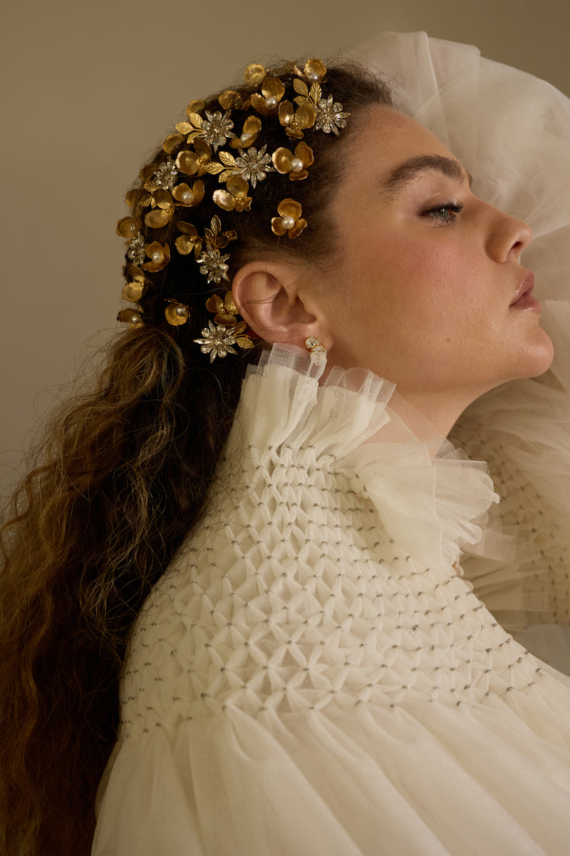 Stella Crystal Floral Clip Set of 3