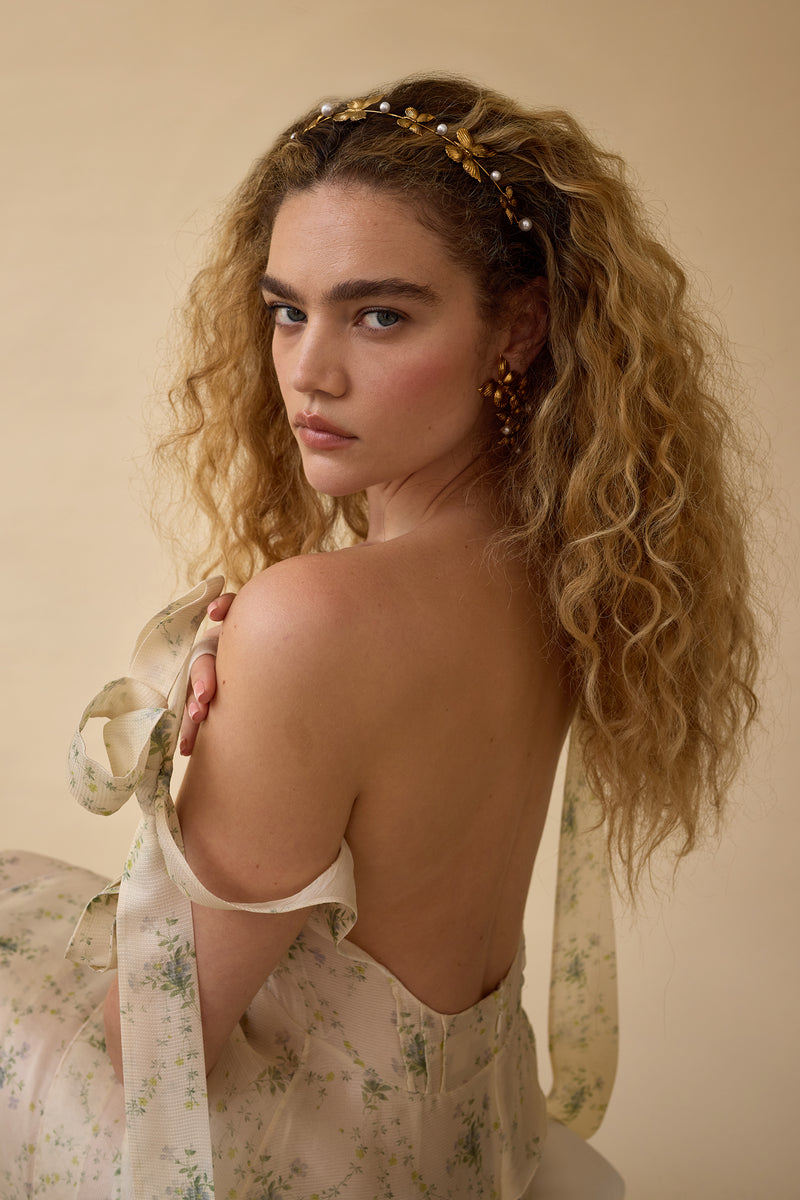 Silvie Butterfly Pearl Strand Headband