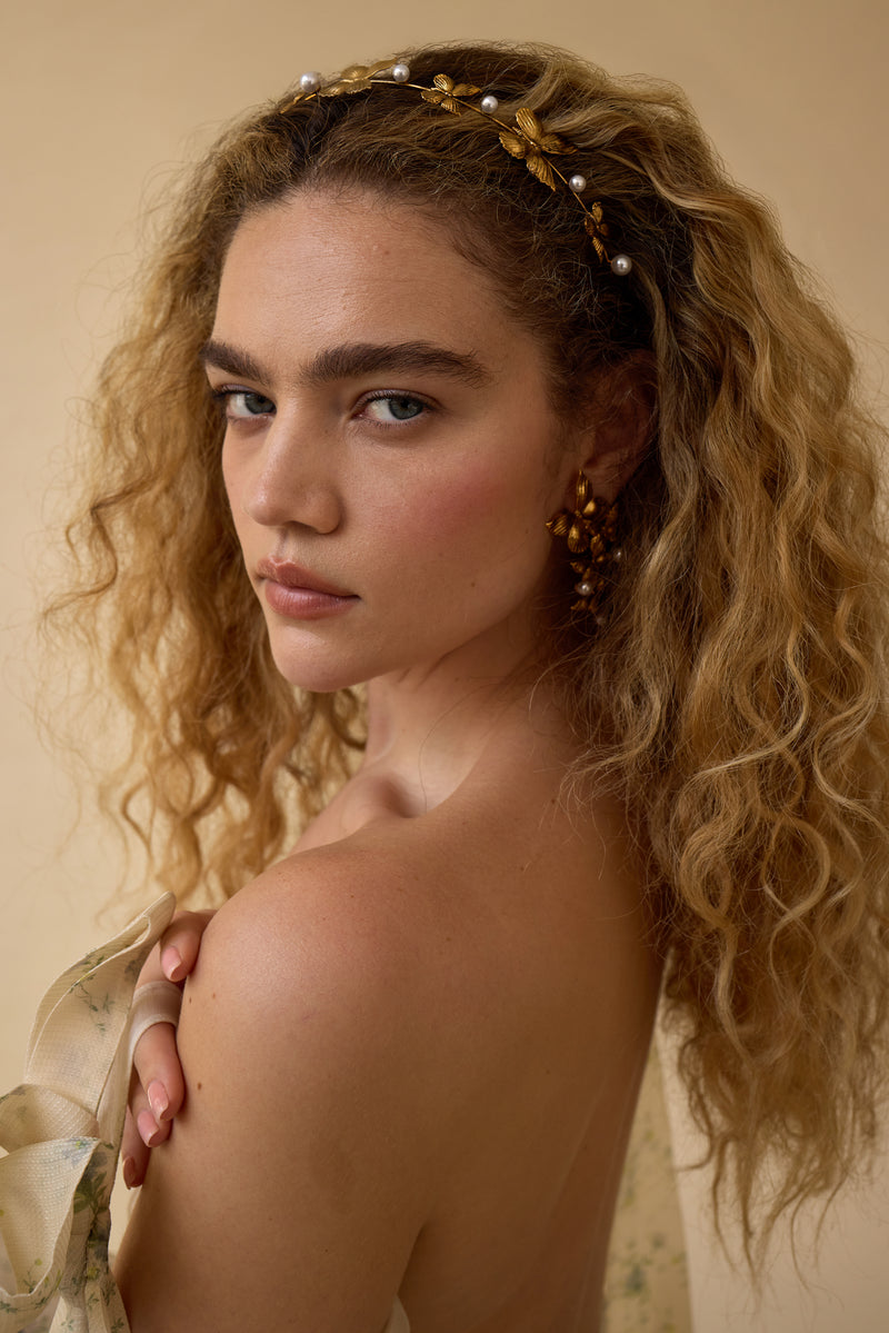 Silvie Butterfly Pearl Strand Headband
