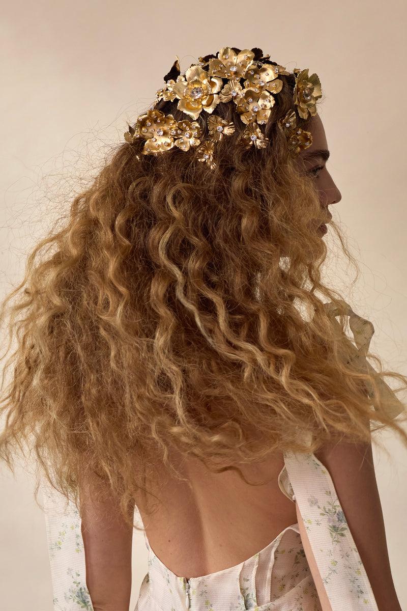 Jasmine Floral Crystal Comb