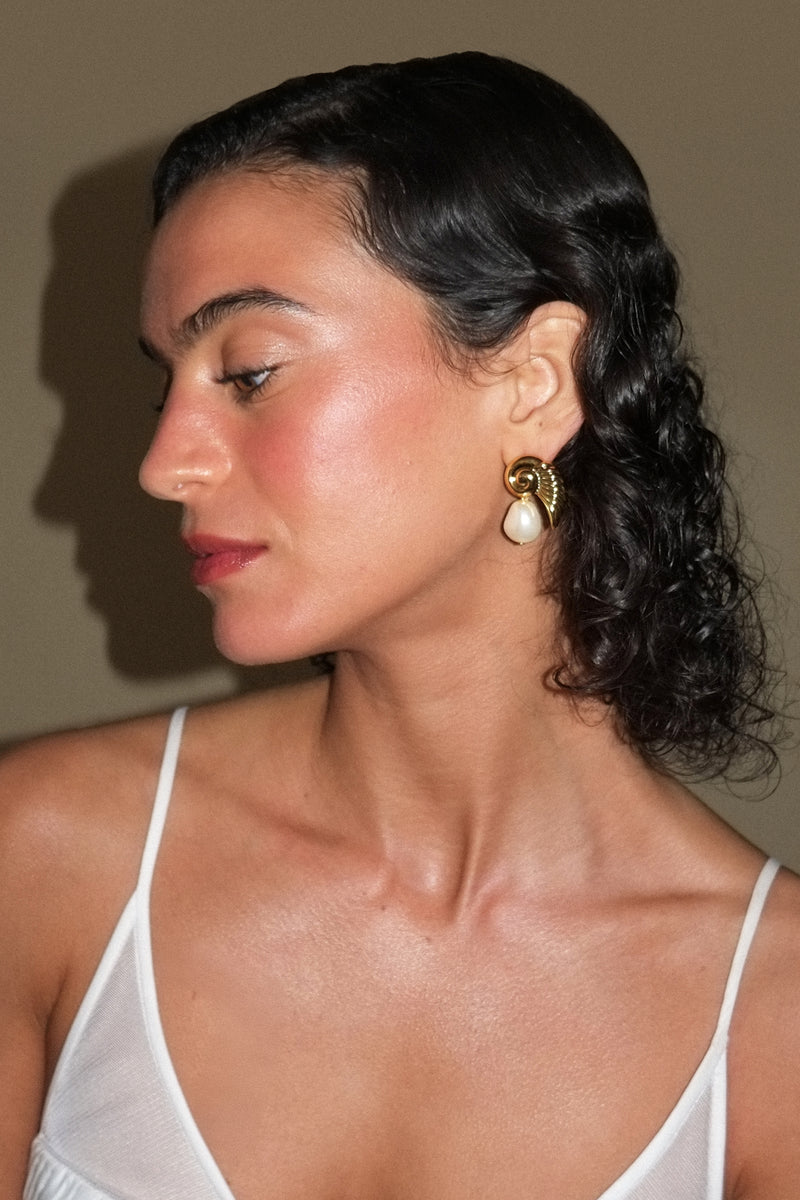 Denise Winged Pearl Drop Earrings