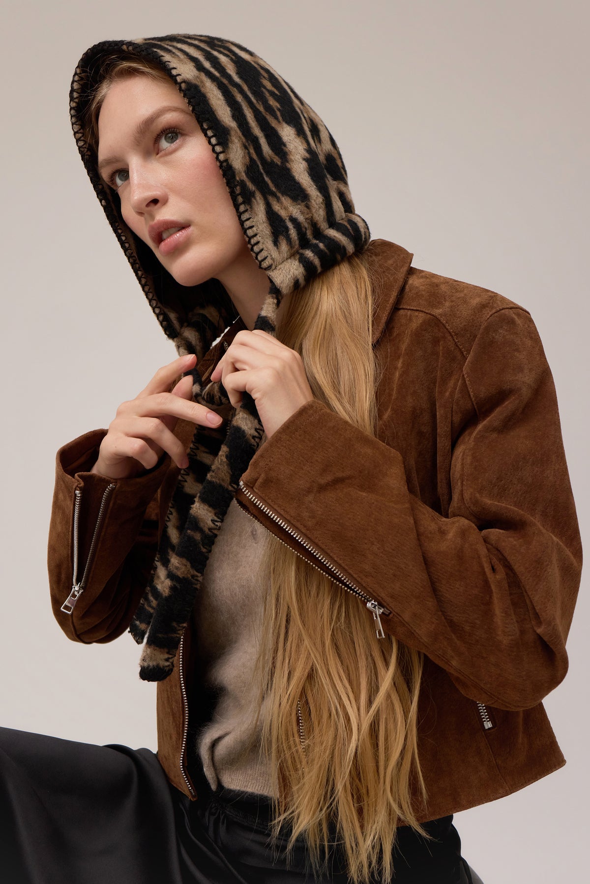 Masha Leopard Wool Hood