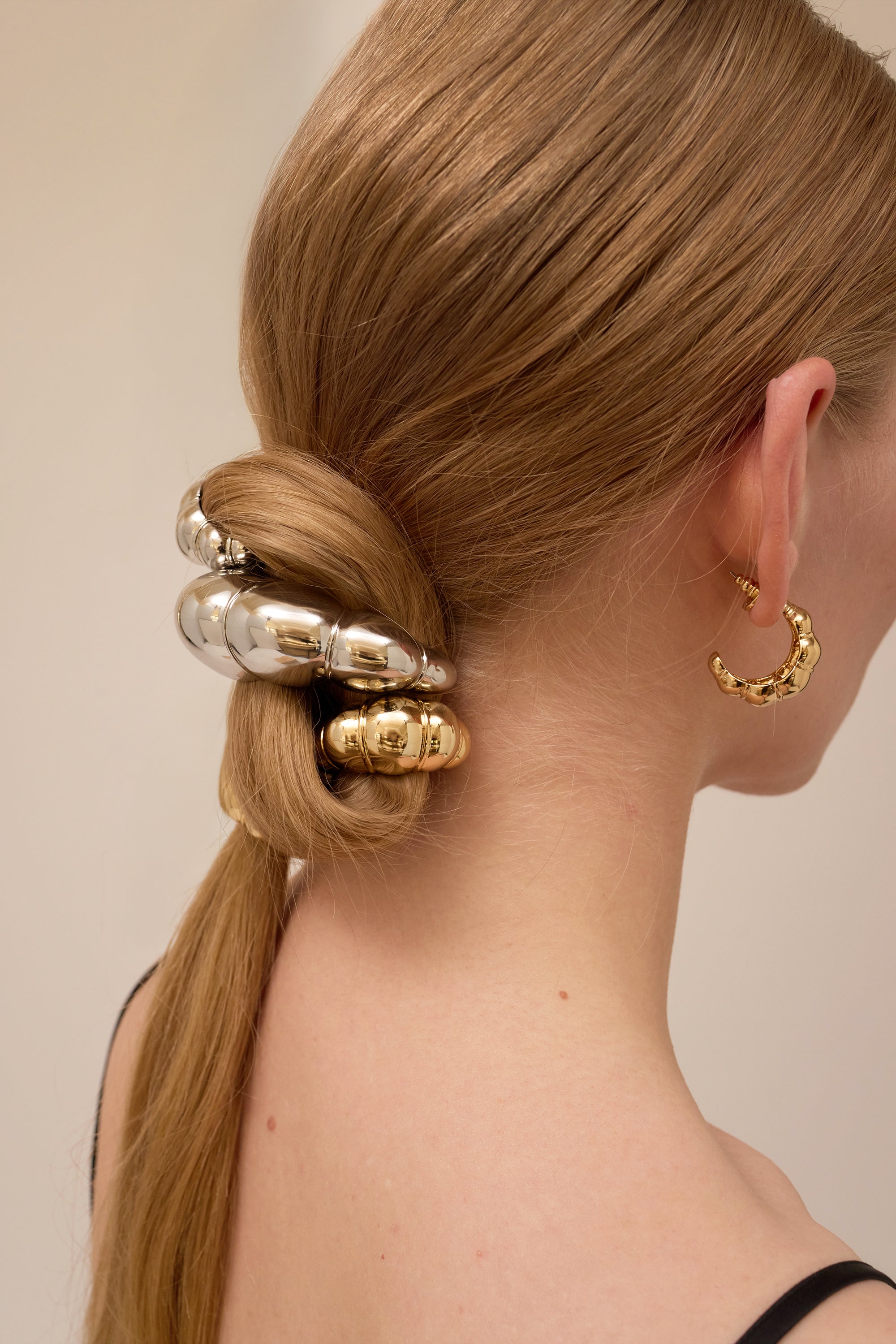 Glossy Croissant Hoop Earrings