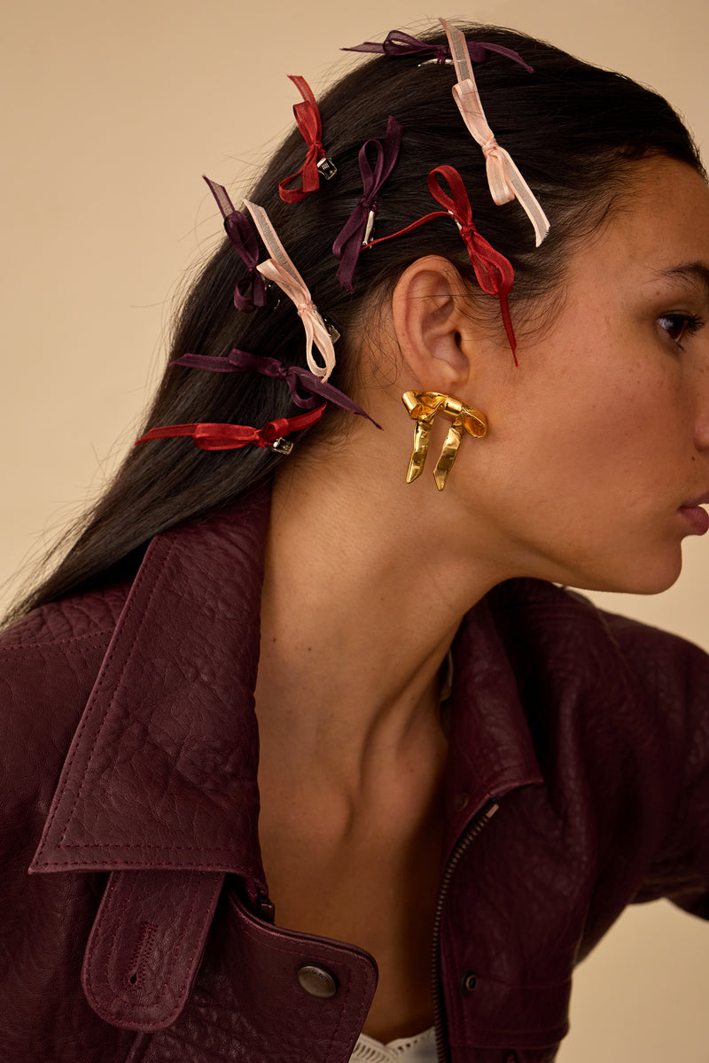 Mary Jane Bow Earrings