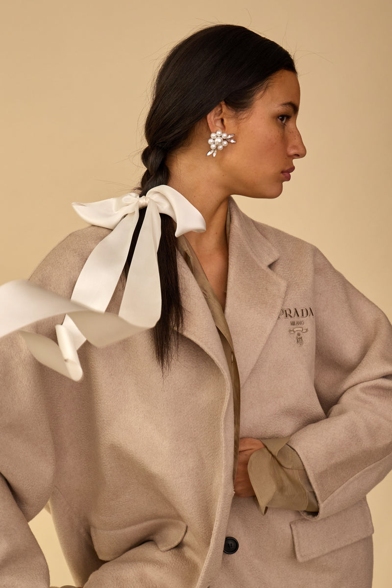 Hannah Floral Pearl and Crystal Earrings