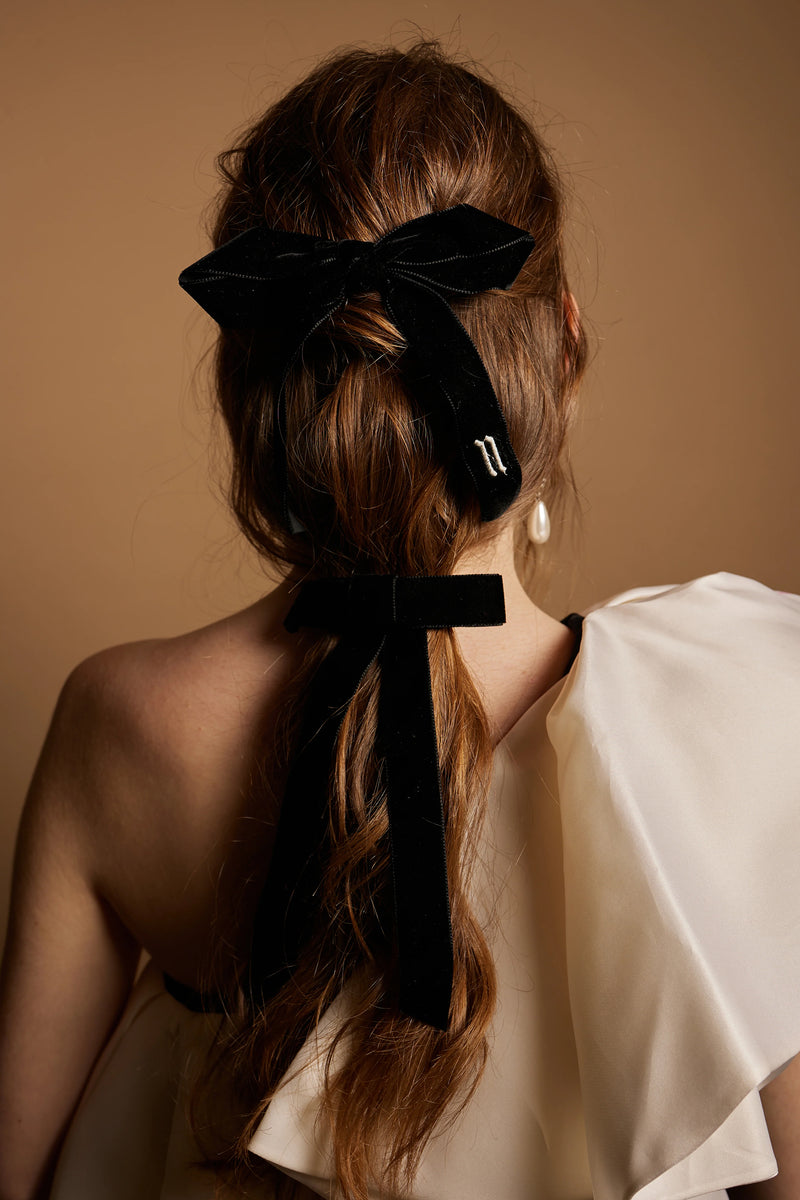 Monogram Bow French Barrette