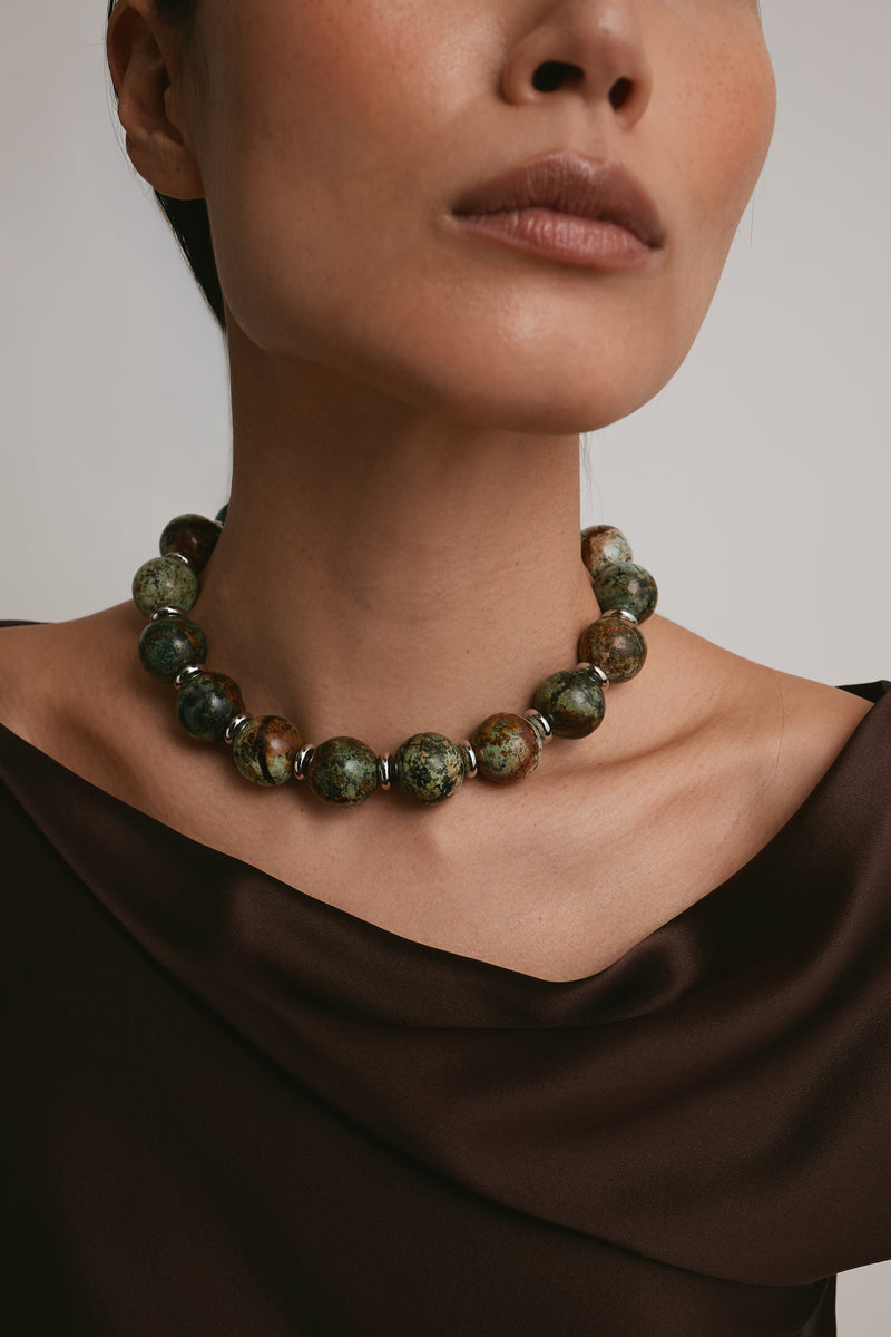 Reese Stone Beaded Necklace