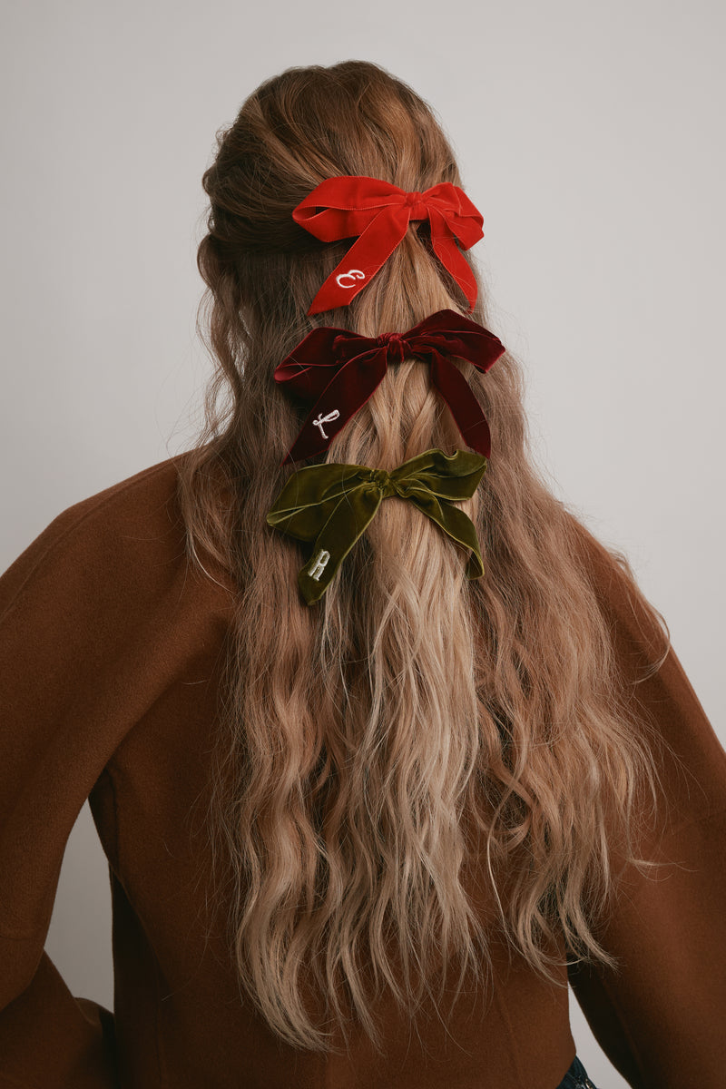 Monogram Bow French Barrette