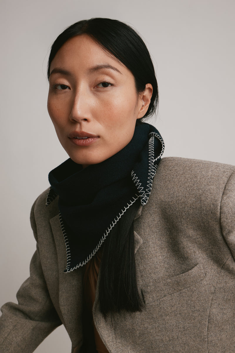 Simone Cashmere Whipstitch Scarf Bandana