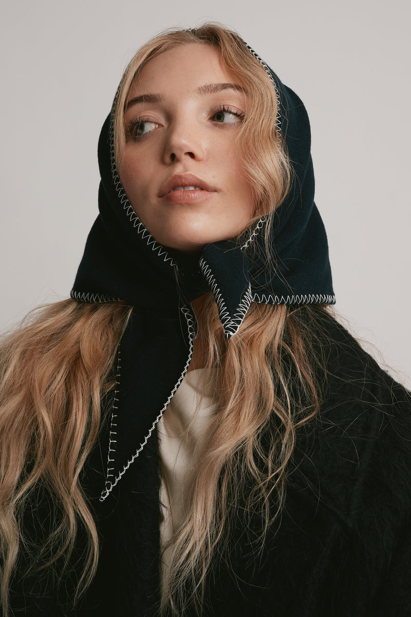 Simone Cashmere Whipstitch Scarf Bandana