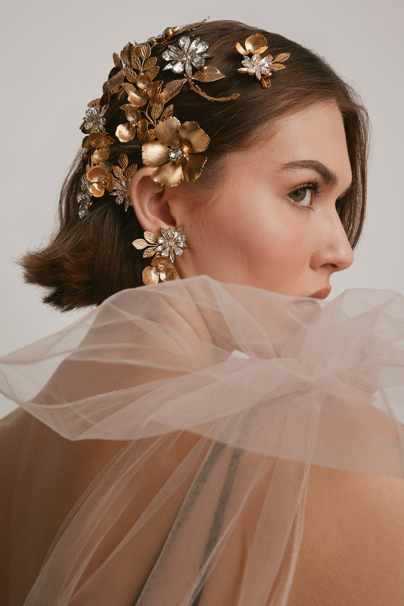 Stella Crystal Floral Clip Set of 3