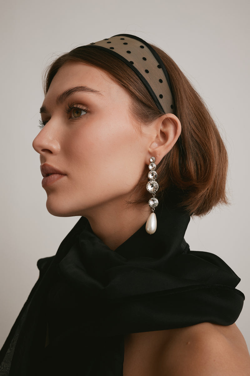 Giselle Wide Sheer Polka Dot Headband