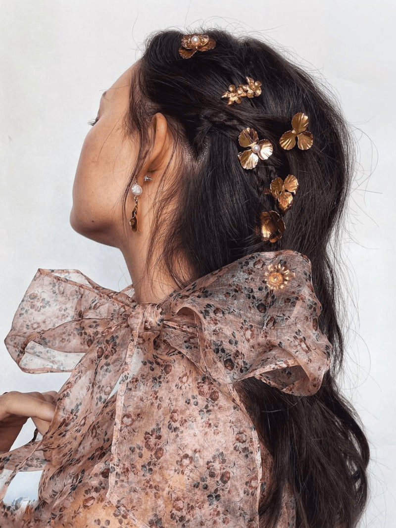 Pearl Poppy Clip Set of 3