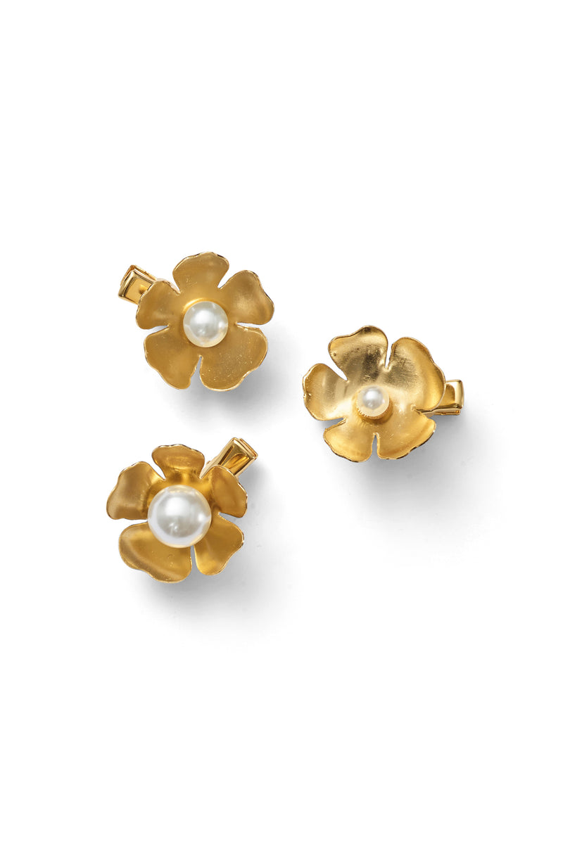 Philippa Pearl Flower Clip Set of 3