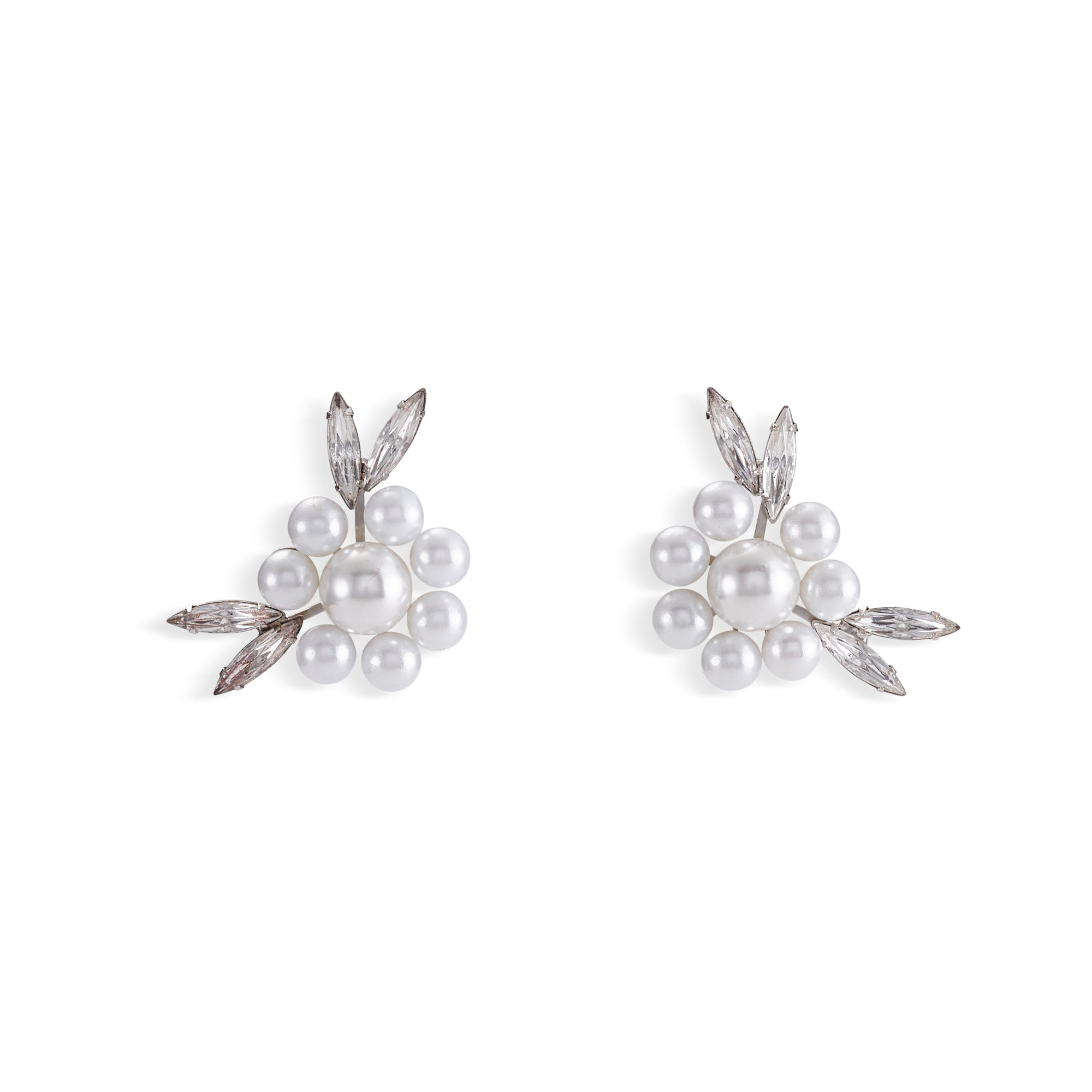 Hannah Floral Pearl and Crystal Earrings