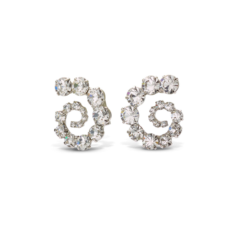 Leia Swirl Crystal Earrings