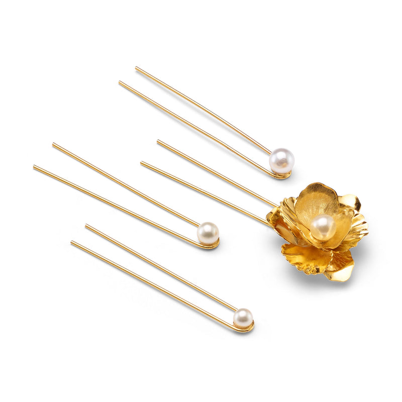Flora Pearl Hair Pin Set of 4