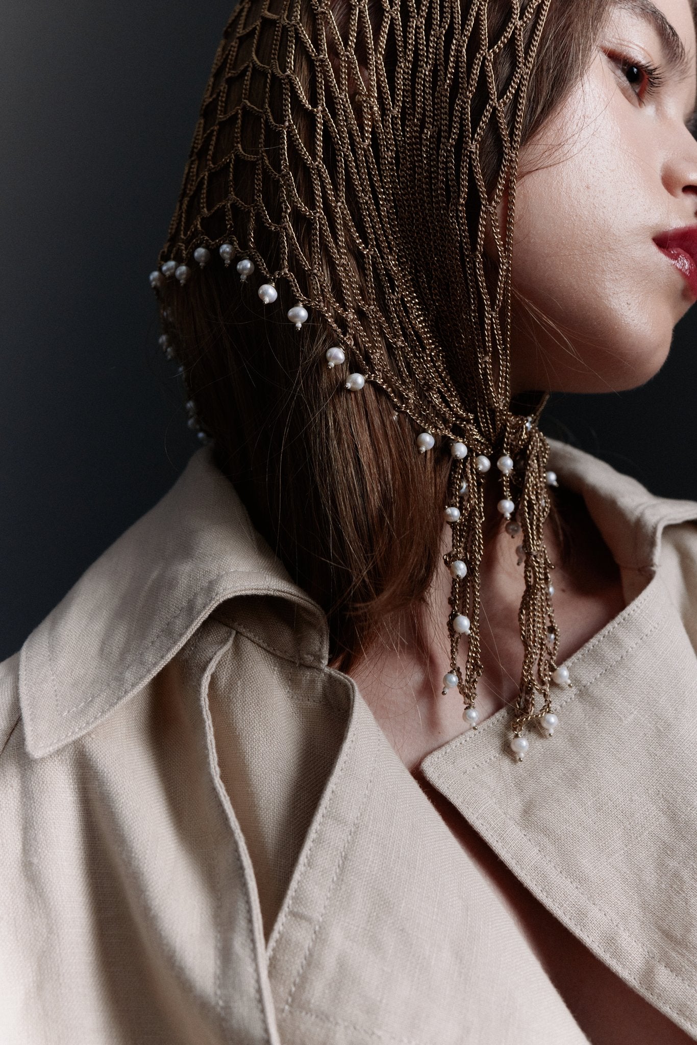 Chain Bandana with Freshwater Pearls