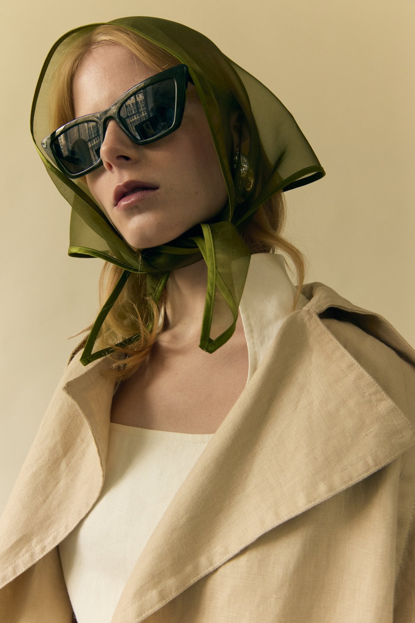 Sheer silk Structured Bandana