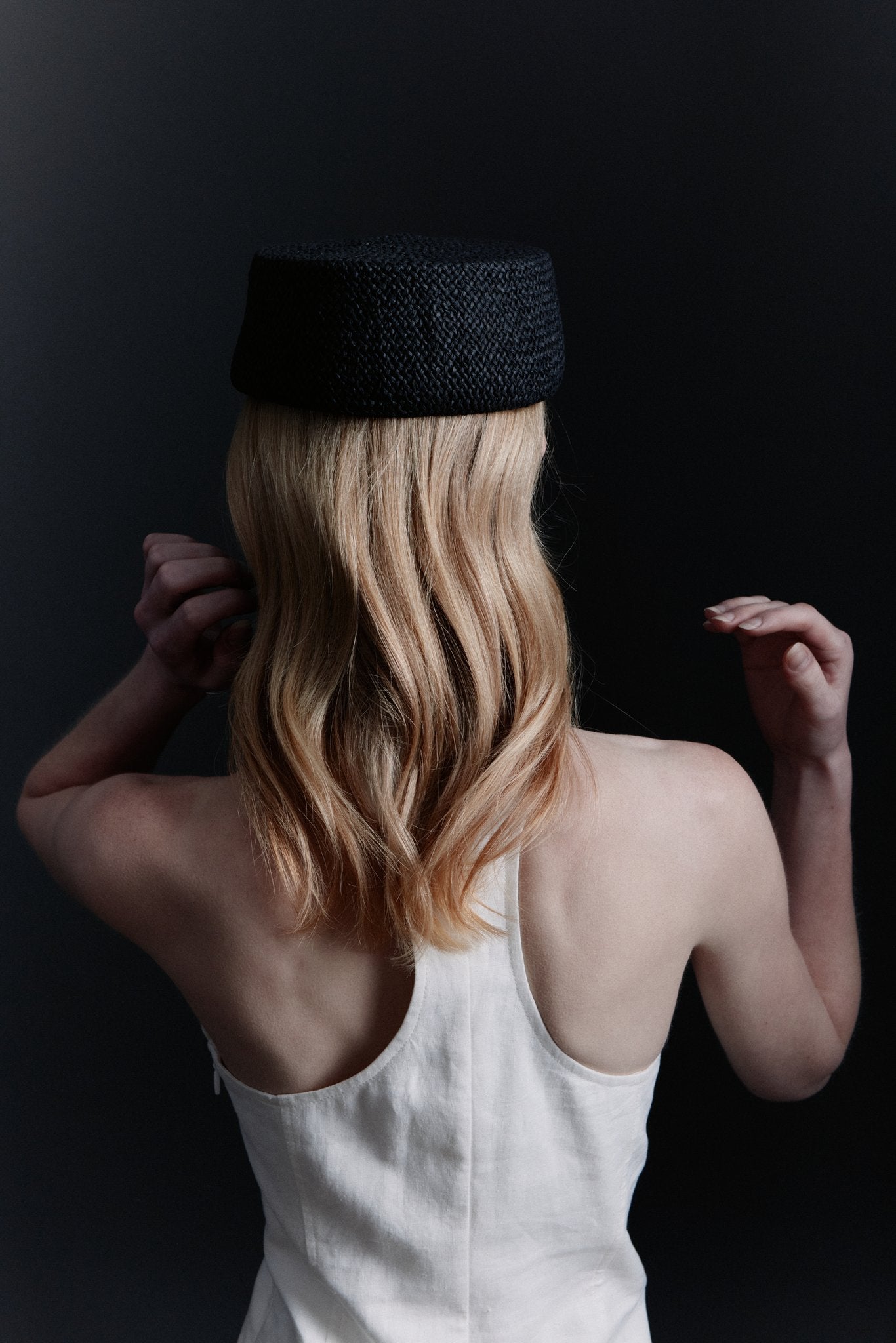 Rafia Pill Box Hat