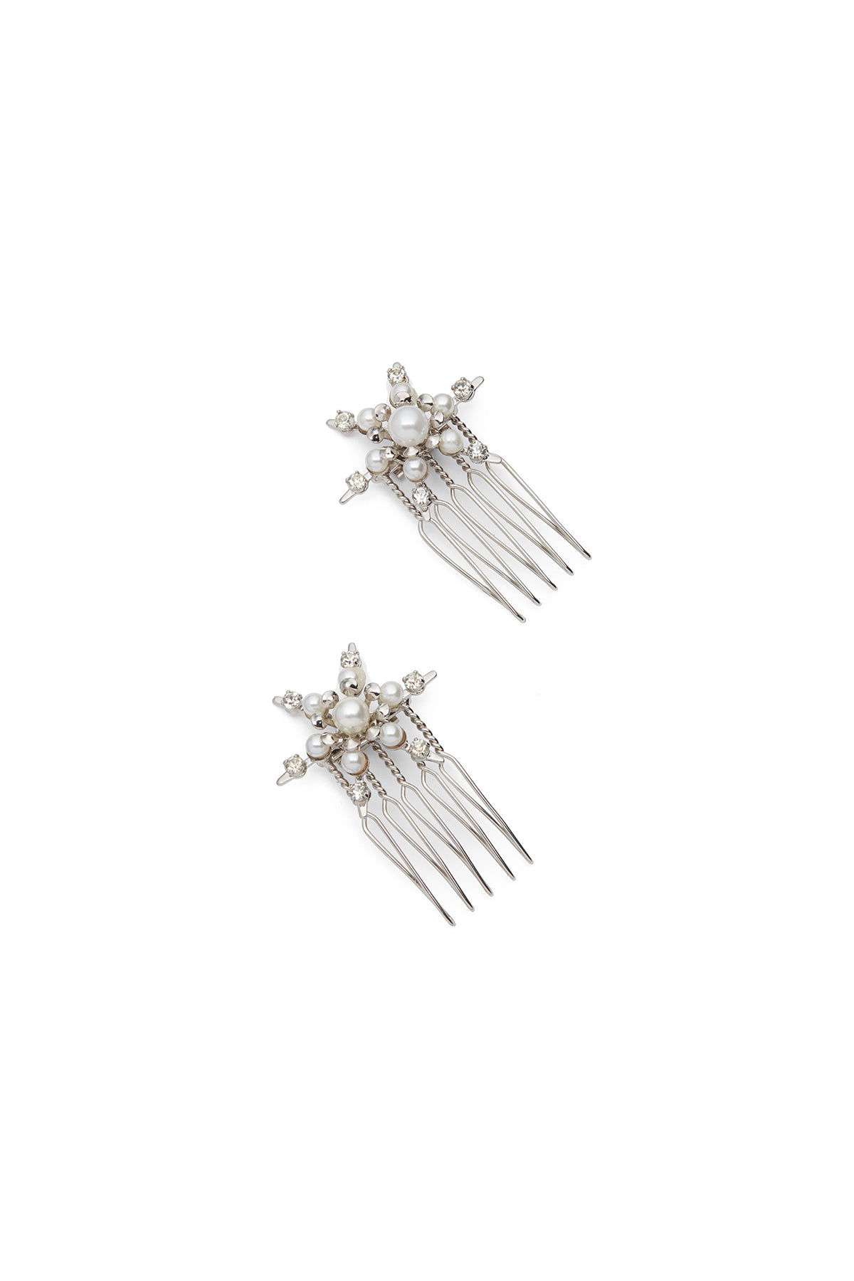 Starlet Pearl and Crystal Mini Comb Set of 2