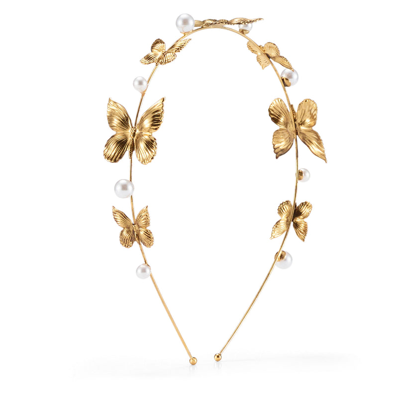 Silvie Butterfly Pearl Strand Headband