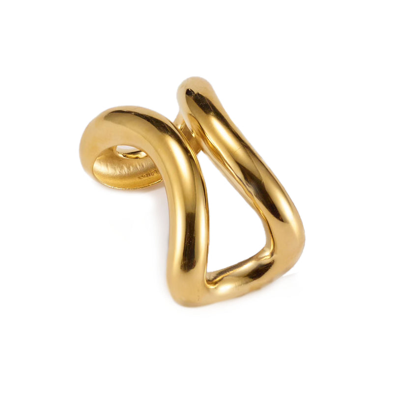 Glossy Void Arched Cuff Bracelet