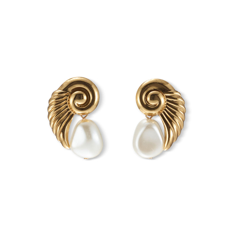 Denise Winged Pearl Drop Earrings
