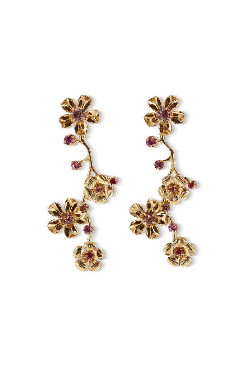 Brynn Floral Crystal Linear Earrings