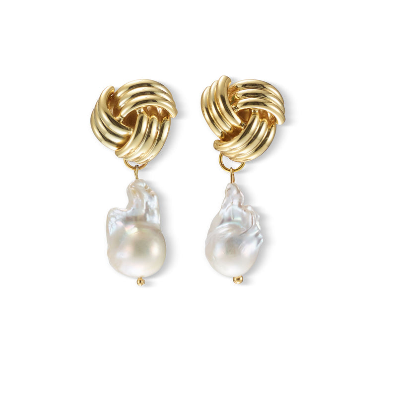 Drea Knot Freshwater Pearl Drop Earrings