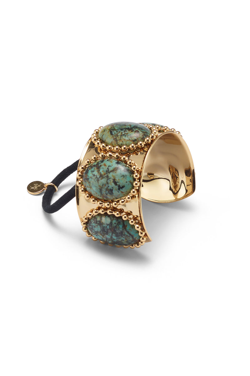 Tera Ballchain Stone Wide Pony Cuff