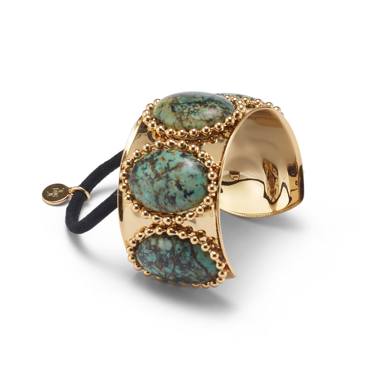 Tera Ballchain Stone Wide Pony Cuff