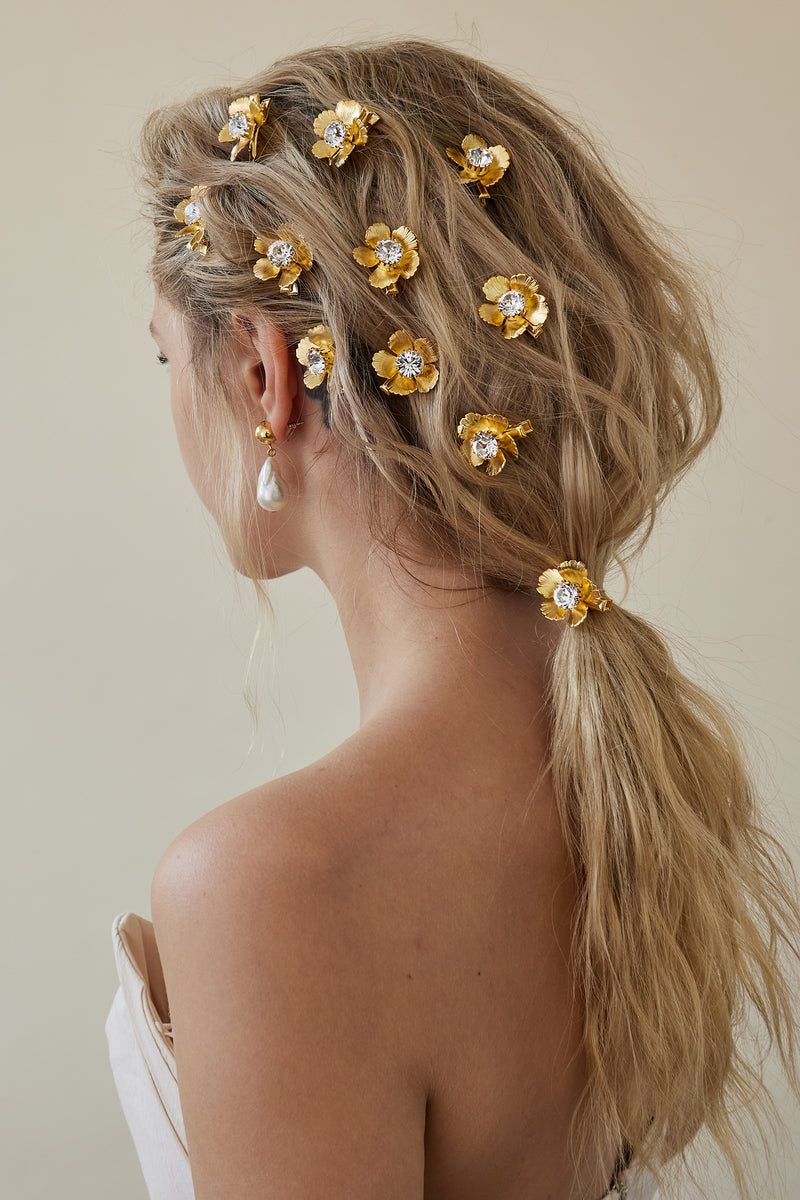 Eden Floral Crystal Clip Set