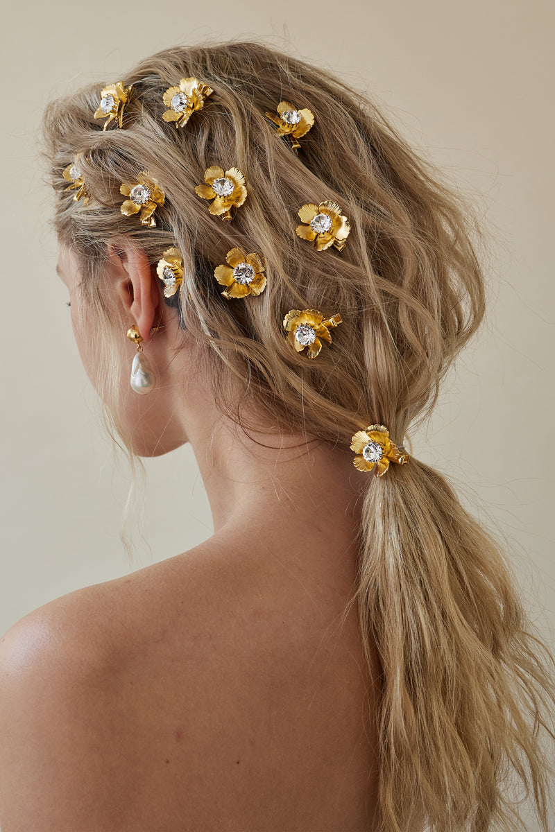 Eden Floral Crystal Clip Set