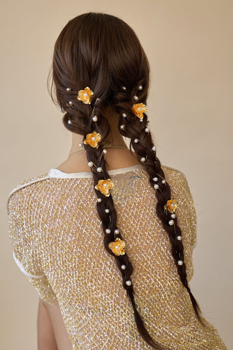 Flora Pearl Hair Pin Set of 4