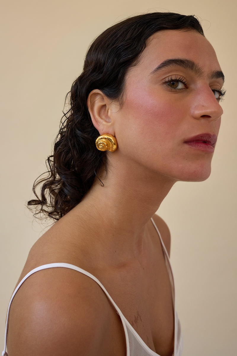 Leila Metal Swirl Earrings