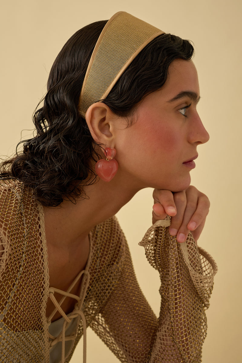 Gigi Stone Heart Earrings