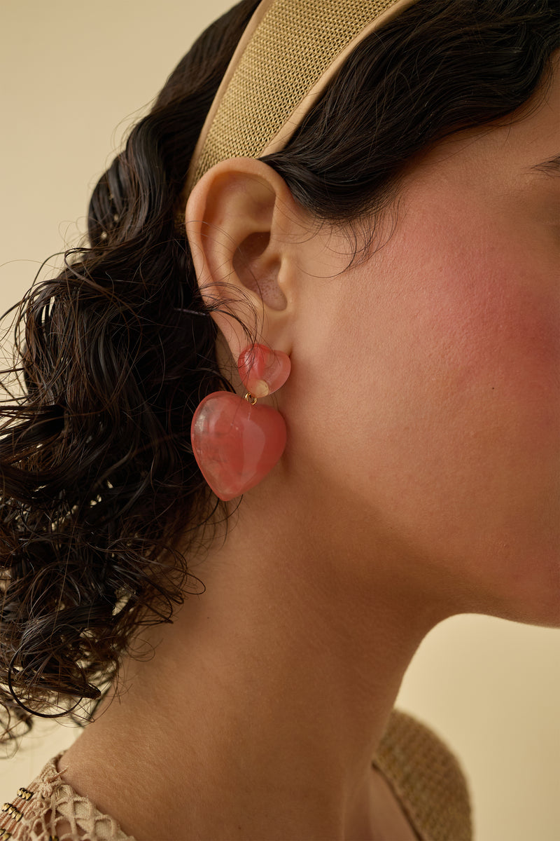 Gigi Stone Heart Earrings