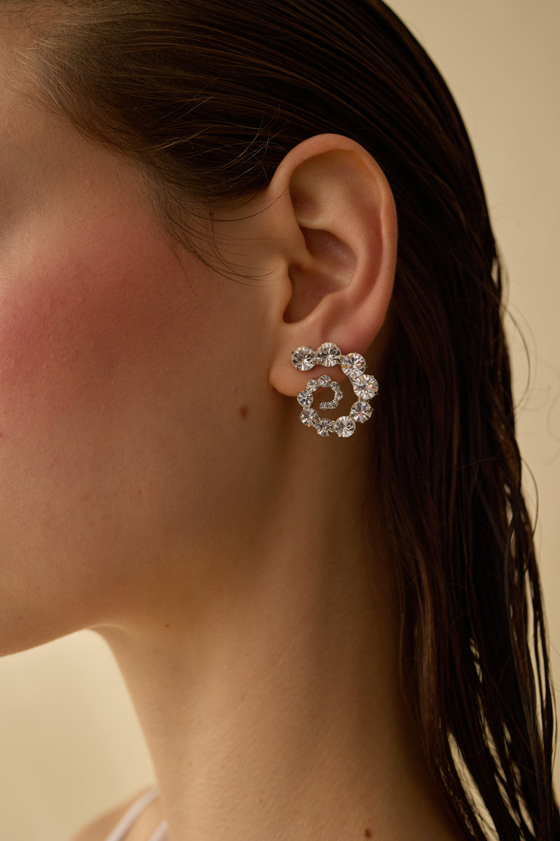 Leia Swirl Crystal Earrings